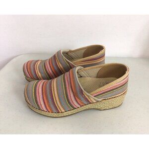 Dansko Vegan Woven Striped Clogs Womens 38